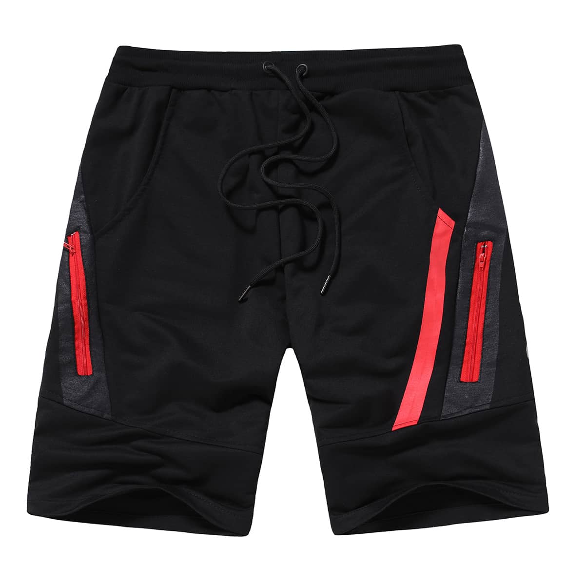 

Guys Zip Detail Color Block Shorts, Black