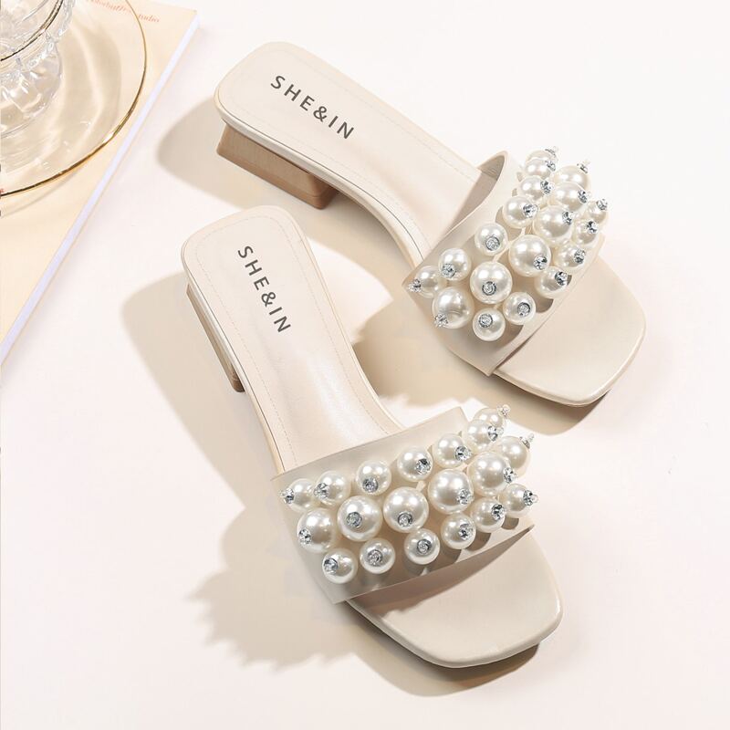 

Faux Pearl Decor Sliders, Beige