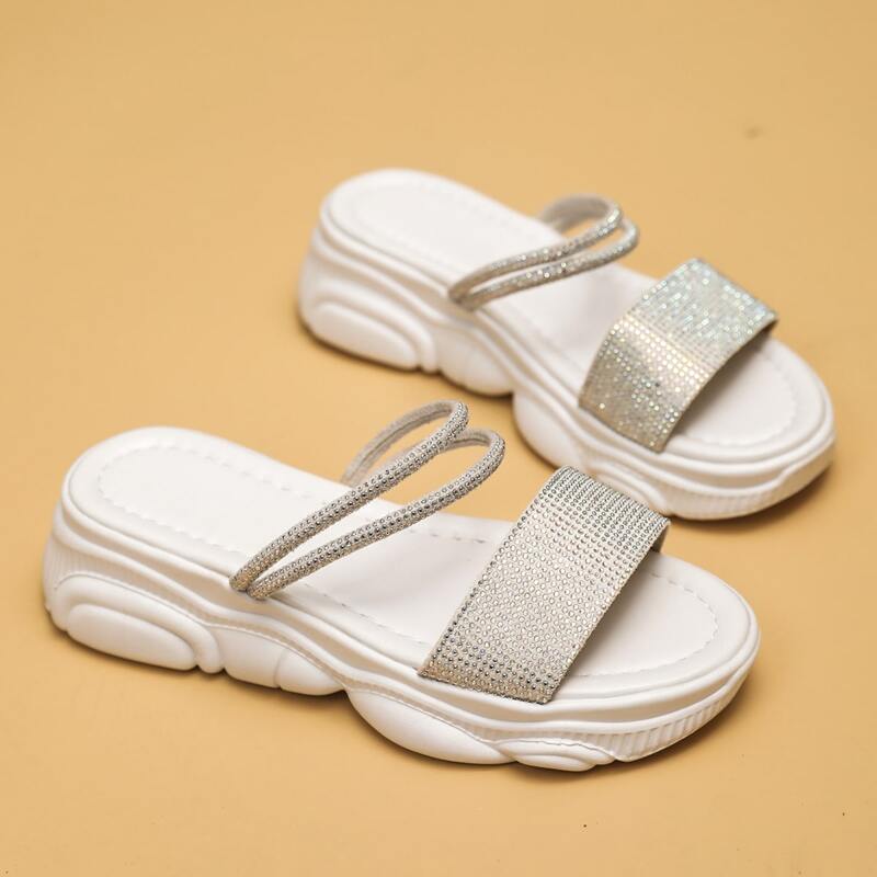 

Rhinestone Decor Two Way Wear Sandals, Beige