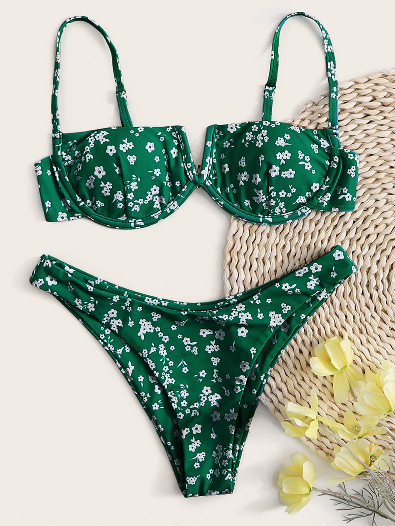 green underwire bikini