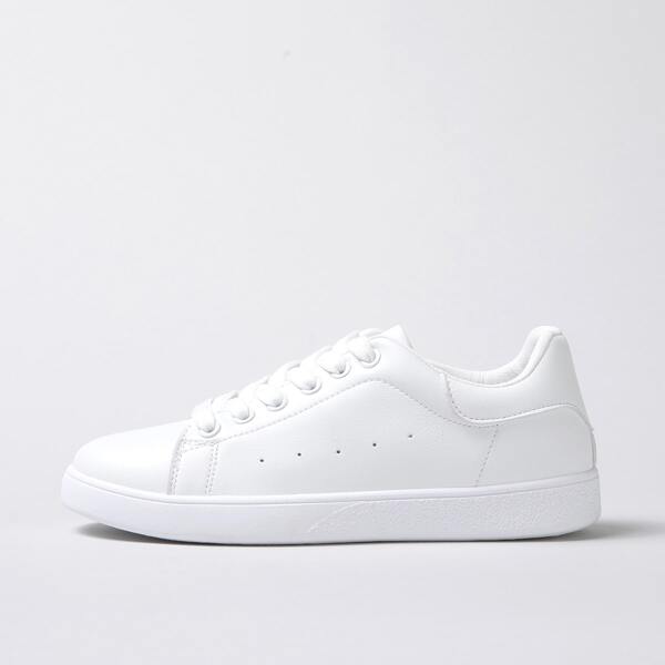 

Lace-up Front Low Top Sneakers, White