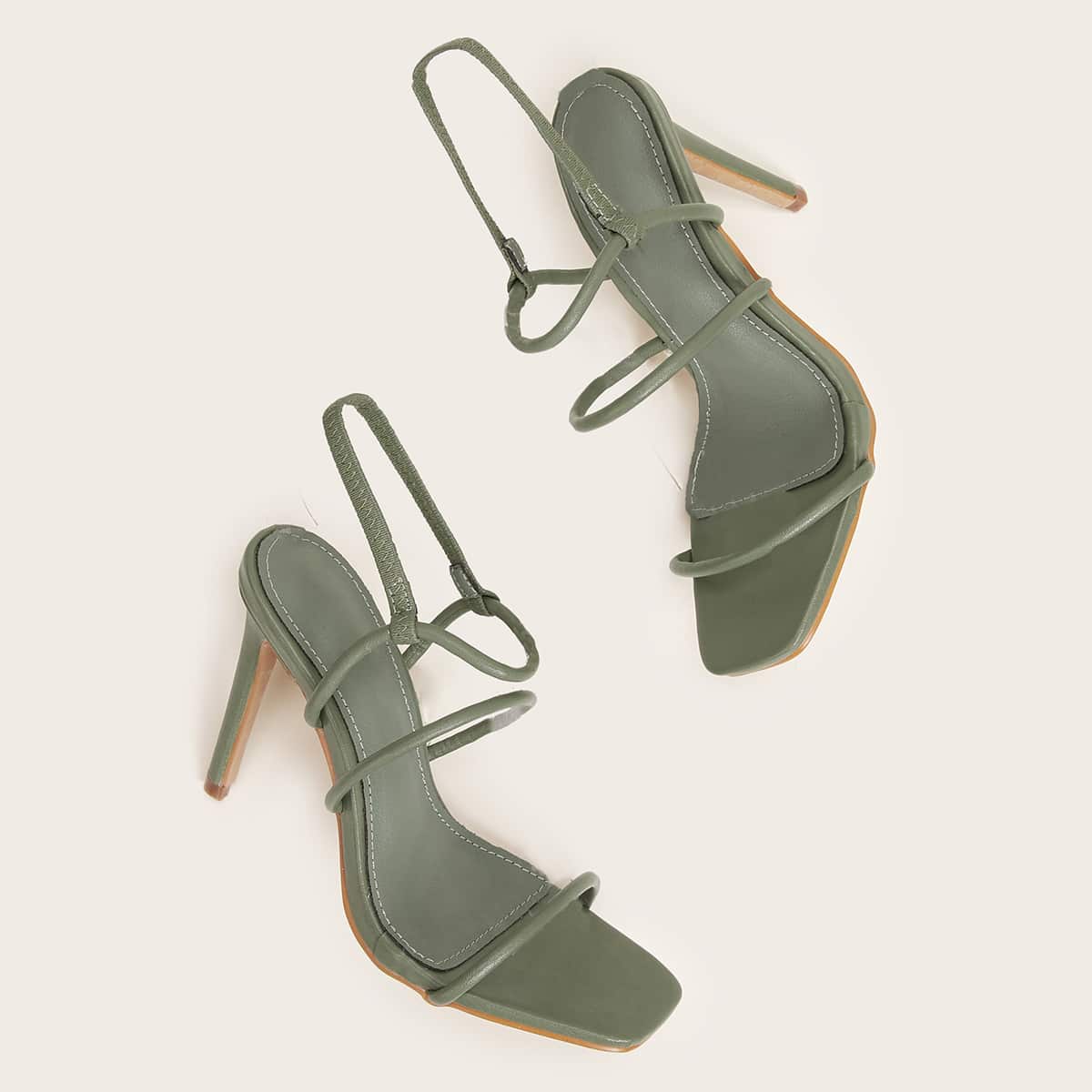 

Open Toe Stiletto Heels, Green