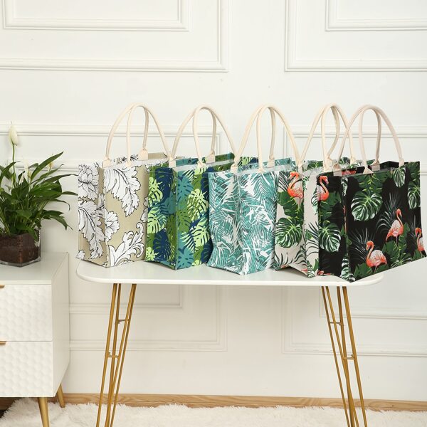 

1pc Leaf Print Storage Bag, Multicolor