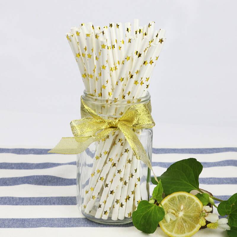 

25pcs Disposable Paper Straw, Multicolor