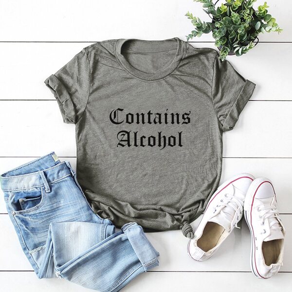 

Slogan Graphic Round Neck Tee, Grey