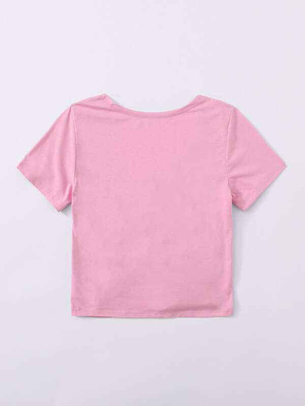 shein knot hem top
