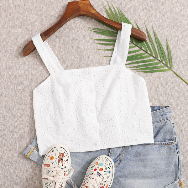 

Schiffy Crop Cami Top, White