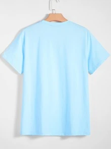 Manfinity RebelGame Men Cotton Slogan Graphic Tee - Blue - View 2