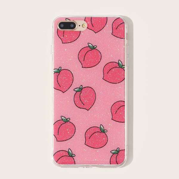 

Peach Print iPhone Case, Pink