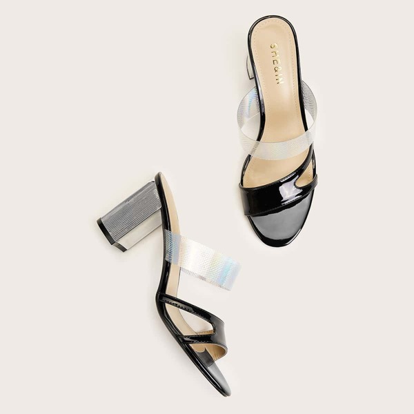 

Мюли с массивным каблуком, Чёрный