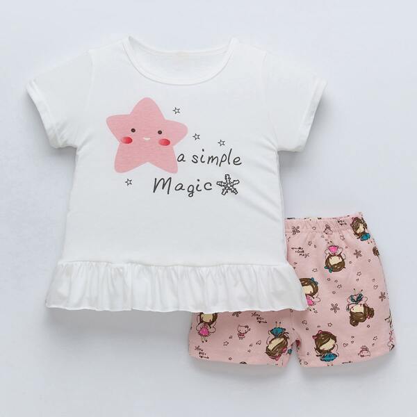 

Toddler Girls Heart & Letter Graphic PJ Set, Multicolor