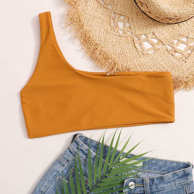 

One Shoulder Bikini Top, Yellow