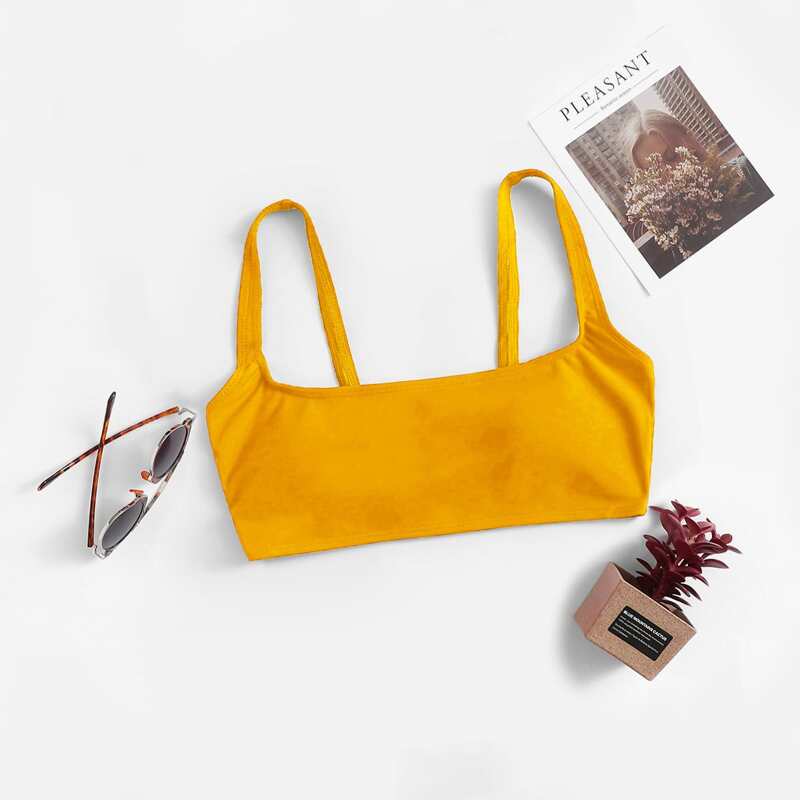 

Scoop Neck Bikini Top, Yellow