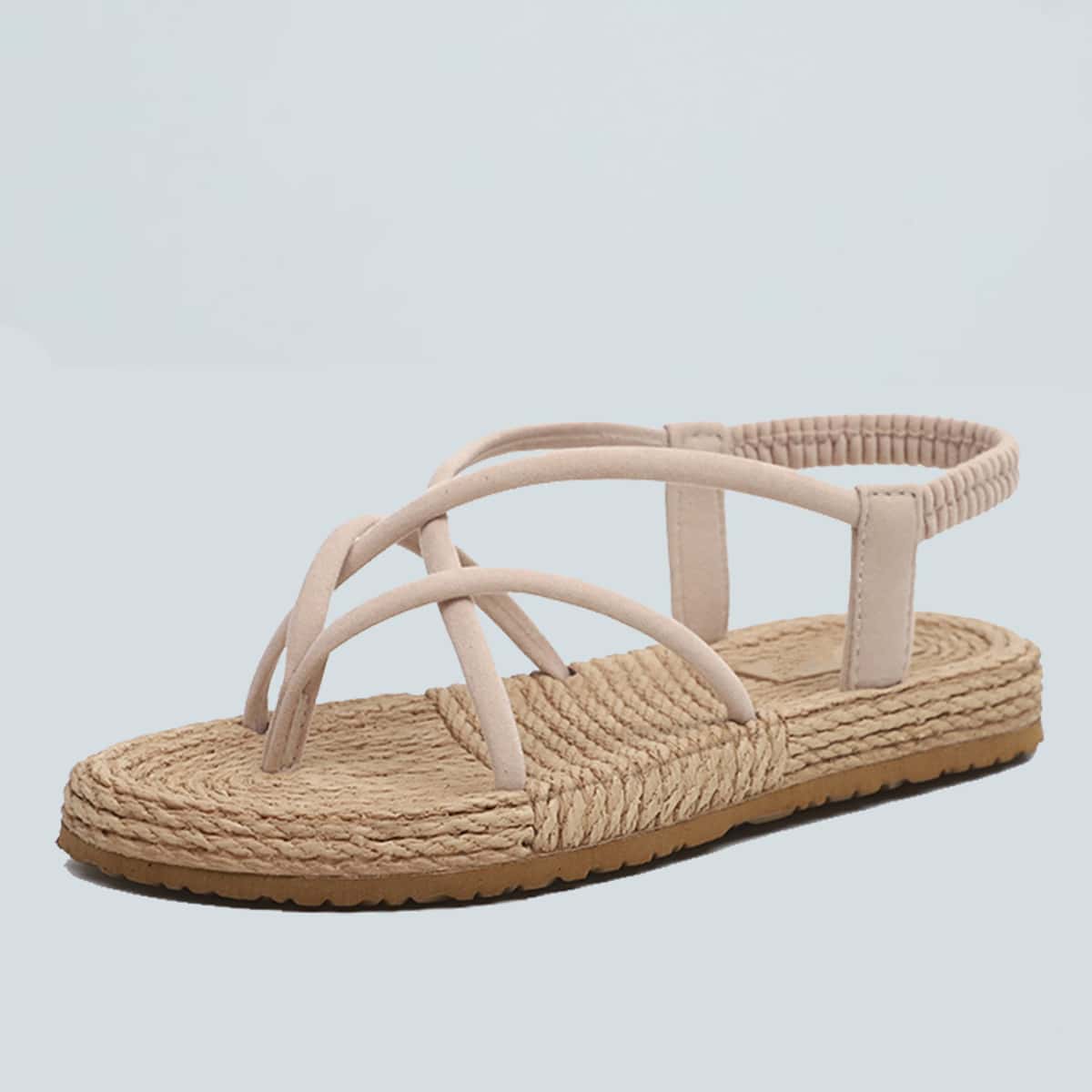

Toe Post Slingback Espadrille Sandals, Beige
