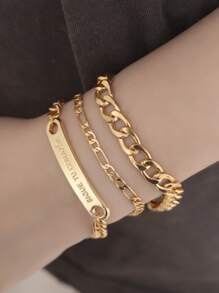 3 cái Chain Bracelet Set - Vàng - Xem 1