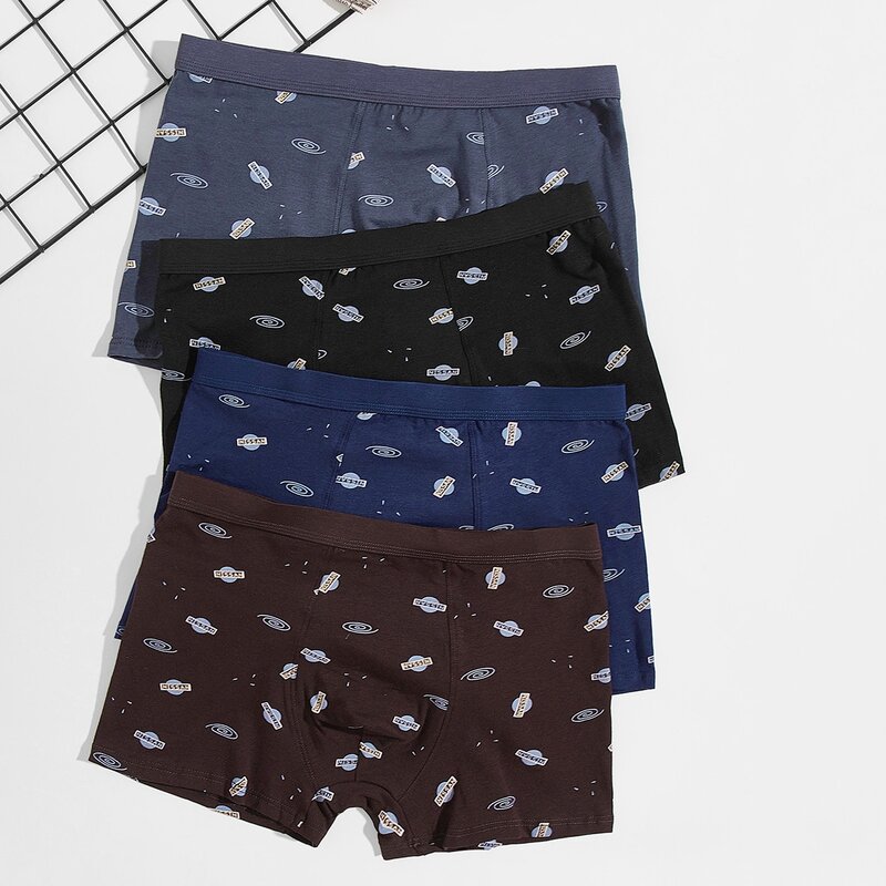 

Guys 4pcs Letter Graphic Boxer Brief, Multicolor