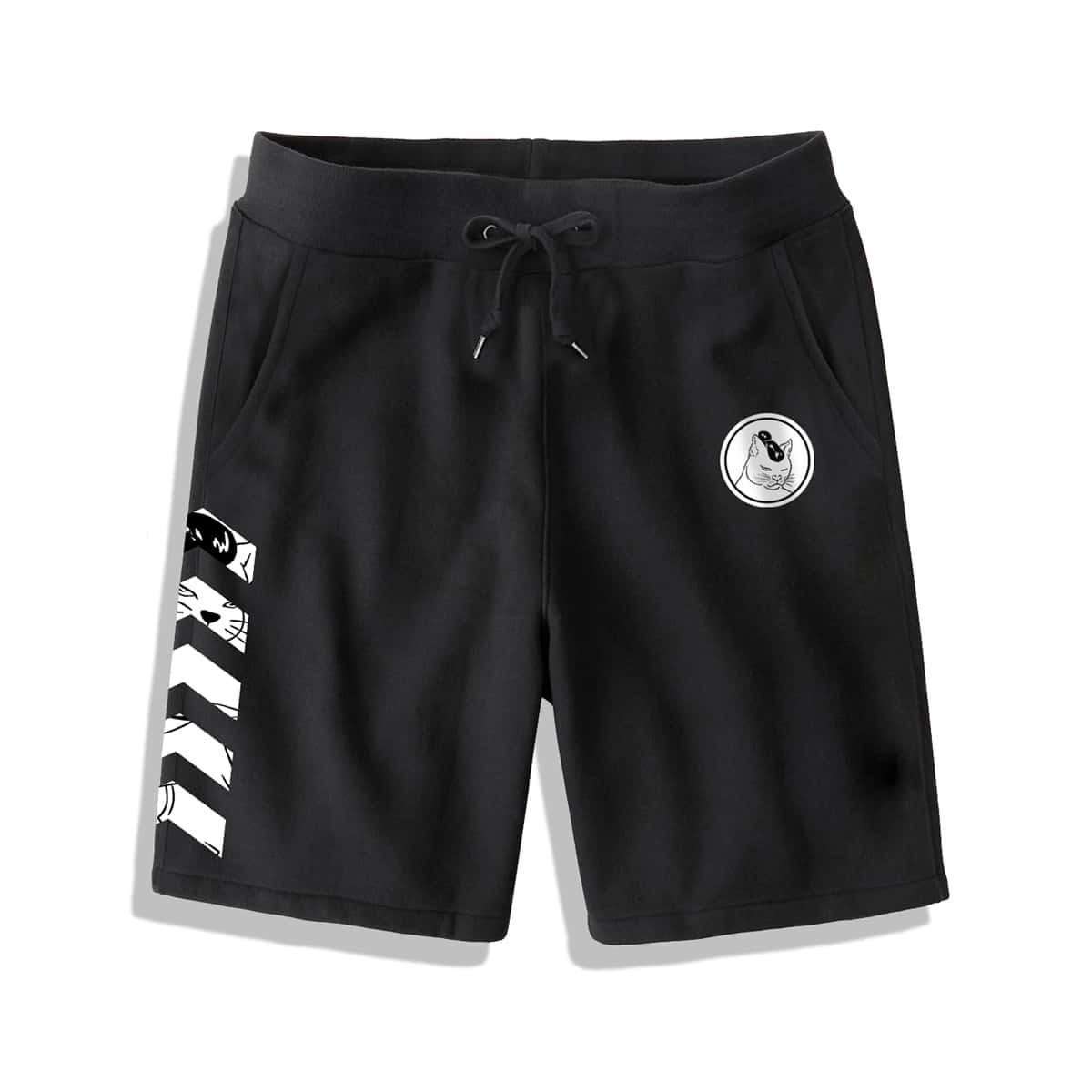 

Guys Cat Graphic Shorts, Black