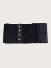 Lace-up Obi Belt - Black - View 2