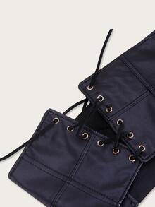 Lace-up Obi Belt - Black - View 3