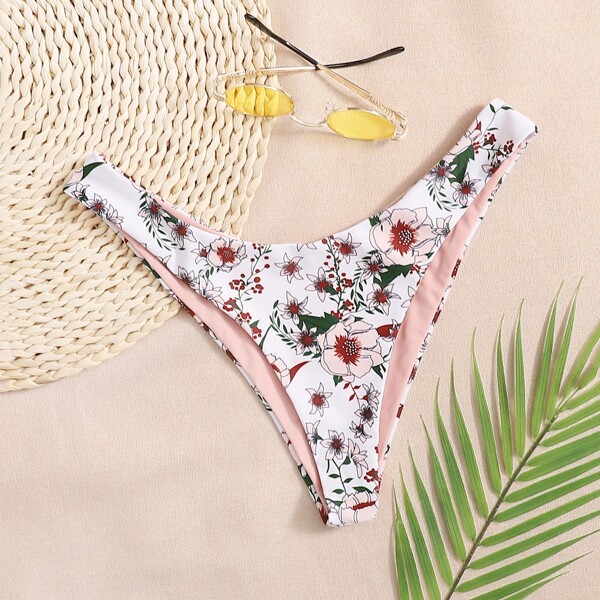 

Floral High Cut Bikini Panty, Multicolor