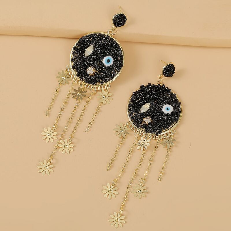 

Beaded Drop Earrings, Black