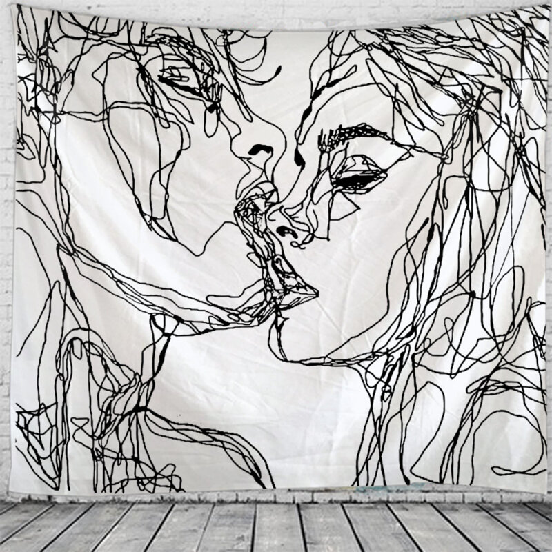 

Abstract Figure Tapestry, Black and white