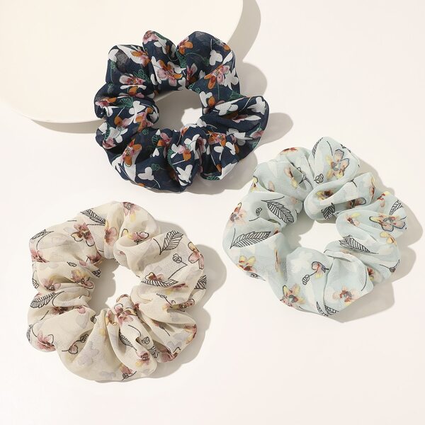 

3шт цветочный узор Scrunchie, Многоцветный