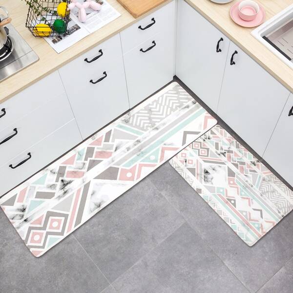 

1pc Geometric Print Floor Mat, Multicolor