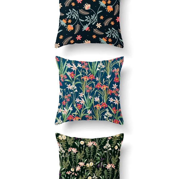 

1pc Floral Print Cushion Cover, Multicolor