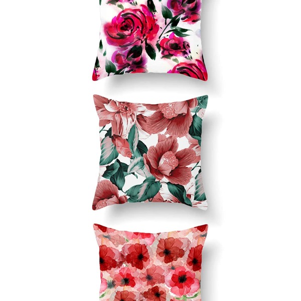 

1pc Floral Print Cushion Cover, Multicolor