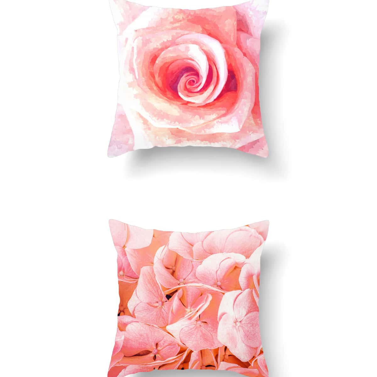 

1pc Floral Print Cushion Cover, Pink