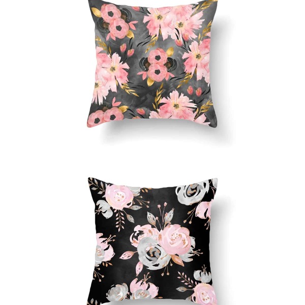 

1pc Floral Print Cushion Cover, Multicolor