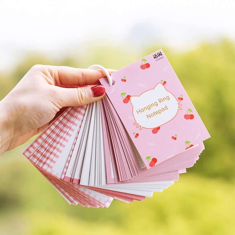 

100sheets Cartoon Binder Ring Random Memo Pad, Multicolor