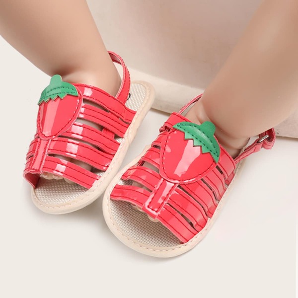 

Baby Girl Strawberry Appliques Sandals, Red