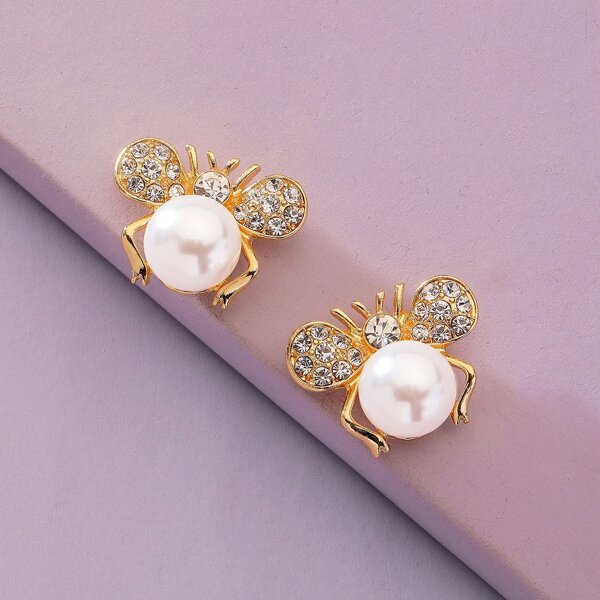 

Faux Pearl Decor Earrings, White