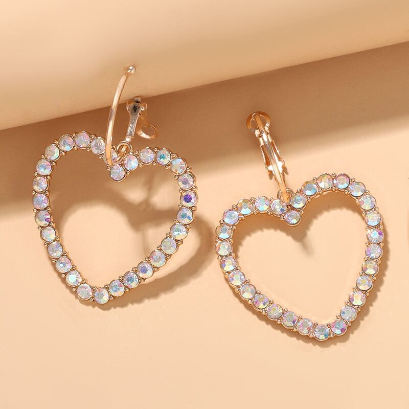 

Heart Shaped Drop Earrings, Gold