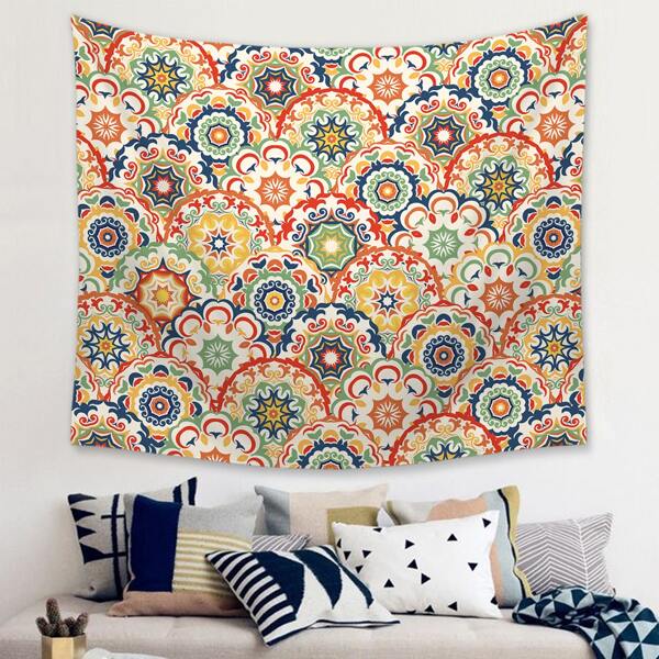 

Vintage Flower Print Tapestry, Multicolor