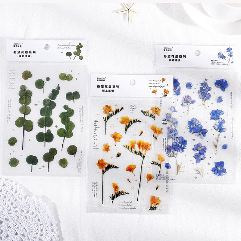 

3sheets Floral Pattern Random Sticker, Multicolor