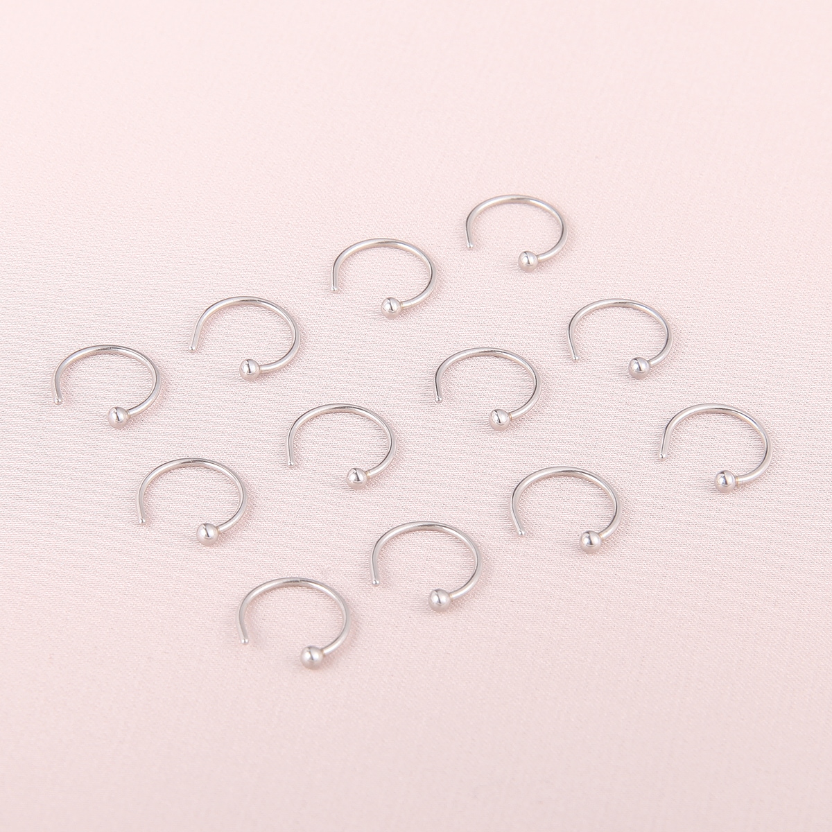 Image of 12pcs Men Solid Nose Ring