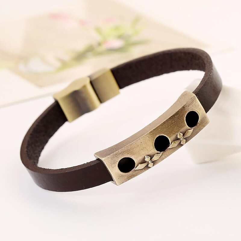 

Guys Metal Decor Bracelet, Coffee