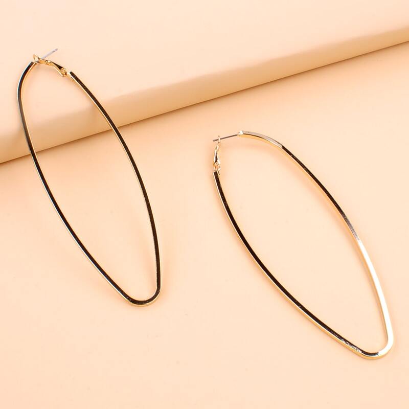 

Geometric Hoop Earrings, Gold