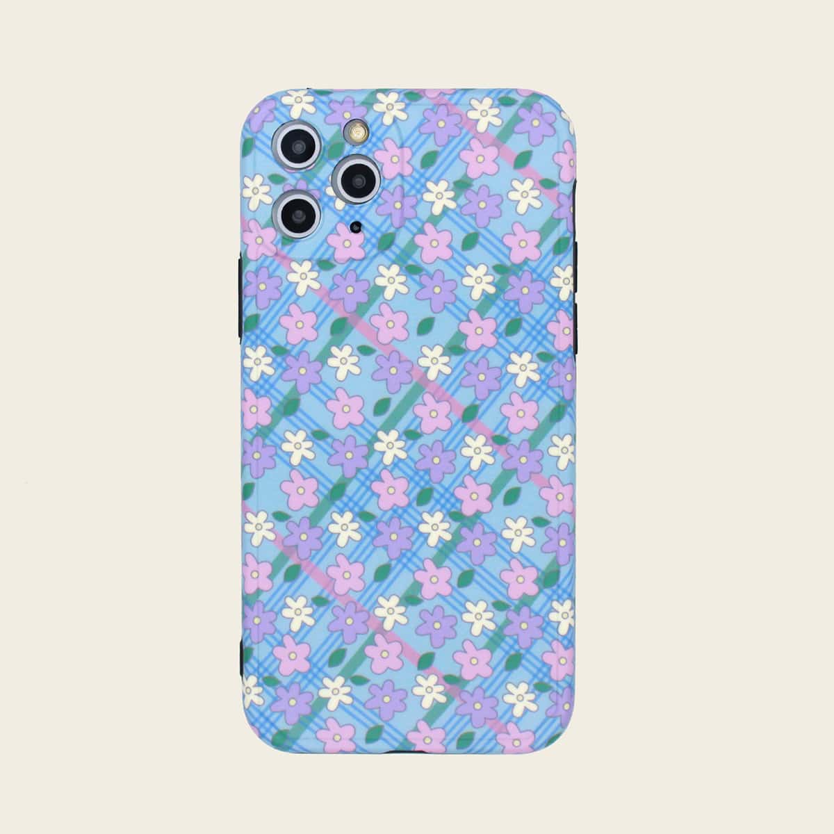 

Flower Print iPhone Case, Blue