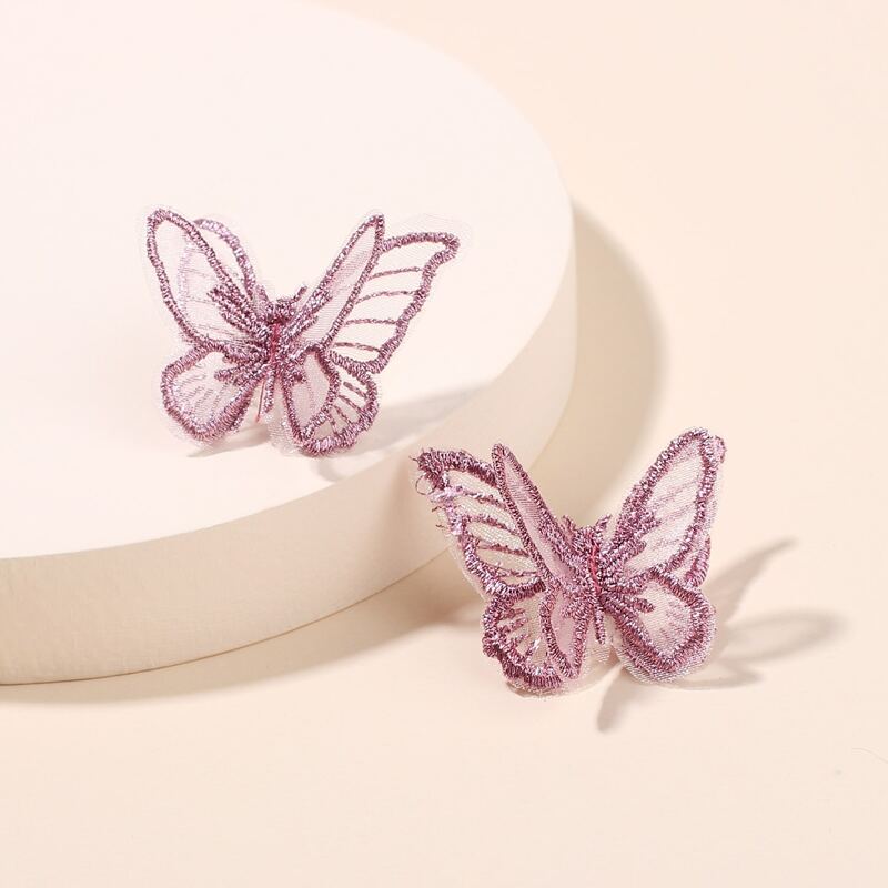 

Butterfly Shaped Stud Earrings, Purple