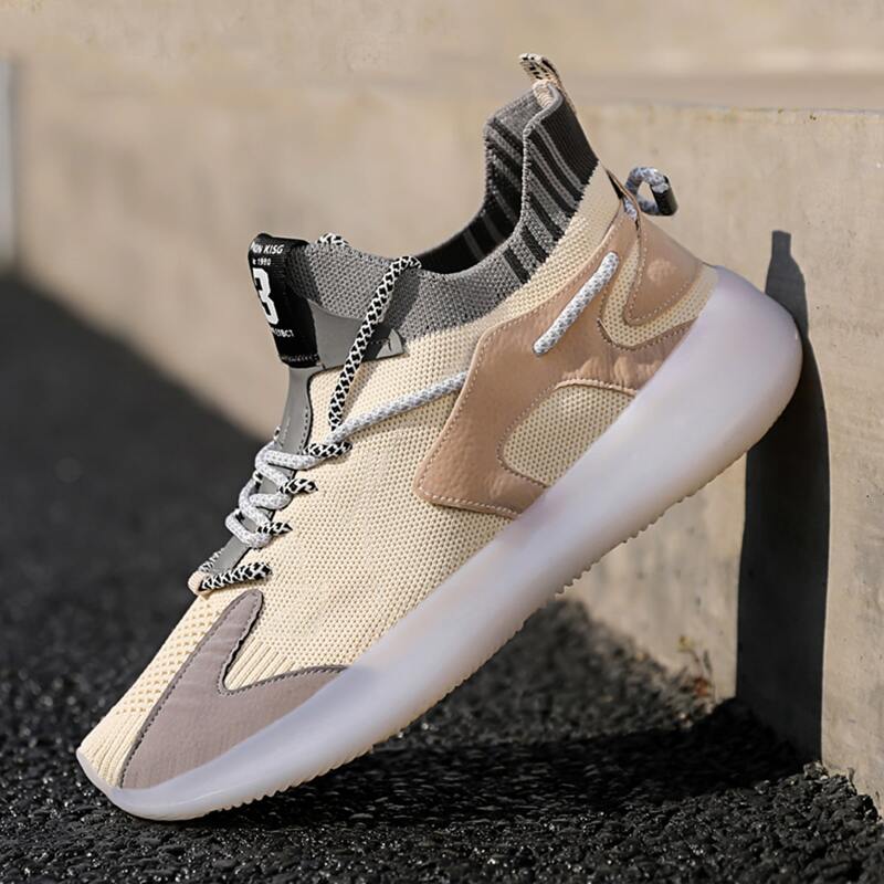 

Guys Lace-up Front Colorblock Sneakers, Beige