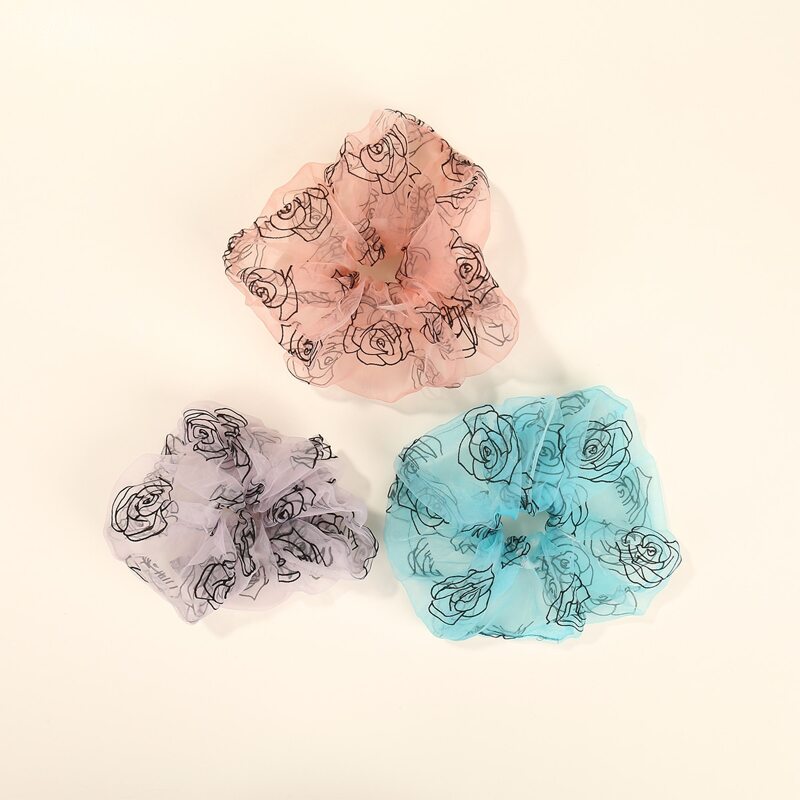 

3pcs Floral Pattern Scrunchie, Multicolor