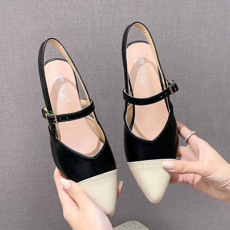 

Colorblock Chunky Heels, Black