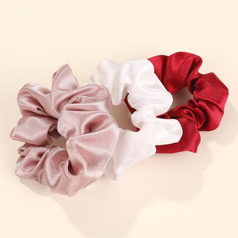 

3pcs Simple Solid Scrunchie, Multicolor