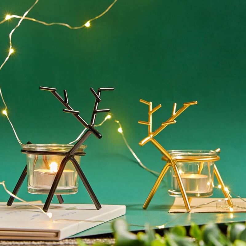 

1pc Iron Candle Holder, Multicolor