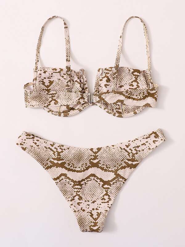 snakeskin underwire bikini