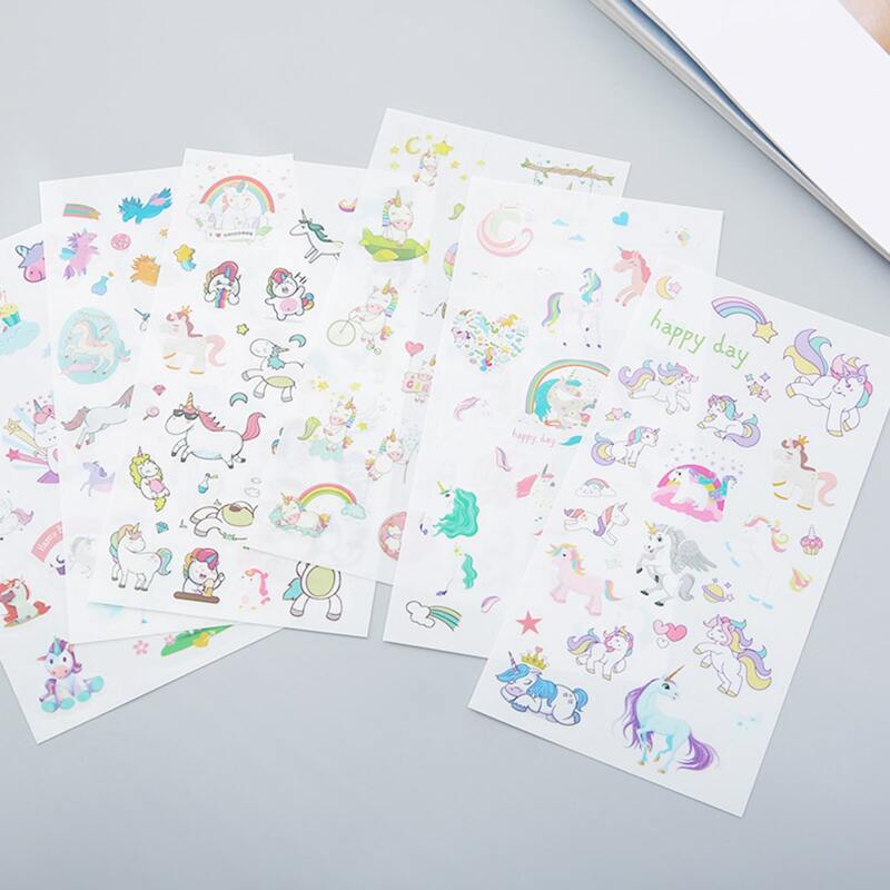 

6sheets Cartoon Random Sticker, Multicolor